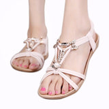 Women Slipper 2016 Fashion Summer Beaded Bohemian Sandals Beach Shoes Flat Beach Shoes zapatos mujer #25