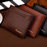 carteras mujer 2016  Men  Men Leather Card Cash Receipt Holder Organizer Bifold Wallet Stripe Purse Wallets sacoche homme #25