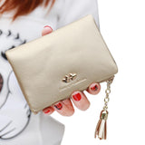 2016 Fashion Women Wallets Leather Short Wallet Clutch Women Tassel Women Card Purse Wallets Handbag carteras mujer #25
