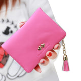 2016 Fashion Women Wallets Leather Short Wallet Clutch Women Tassel Women Card Purse Wallets Handbag carteras mujer #25