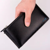 Men Wallets  Ultra-Thin Zipper Leather Card Cash Receipt Holder Wallet 2016 Fashion Men'sPurse carteras mujer sacoche homme #25