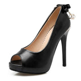 BONJOMARISA Sexy Women Party Wedding Bridal Shoes Woman 2017 Fashion Ultra High Heel Open Toe Platform Pumps Ladies Stiletto