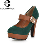 BONJOMARISA Big Size 34-43 Women Pumps Sexy Mary Janes Shoes Gladiator High Heels Party Wedding Shoes Office Lady Platform Pumps