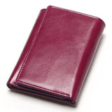 TAUREN Oil Wax Leather Wallet Female Wallets With Zipper Coin Bag Genuine Leather Women Wallets Small Short Purses For Female